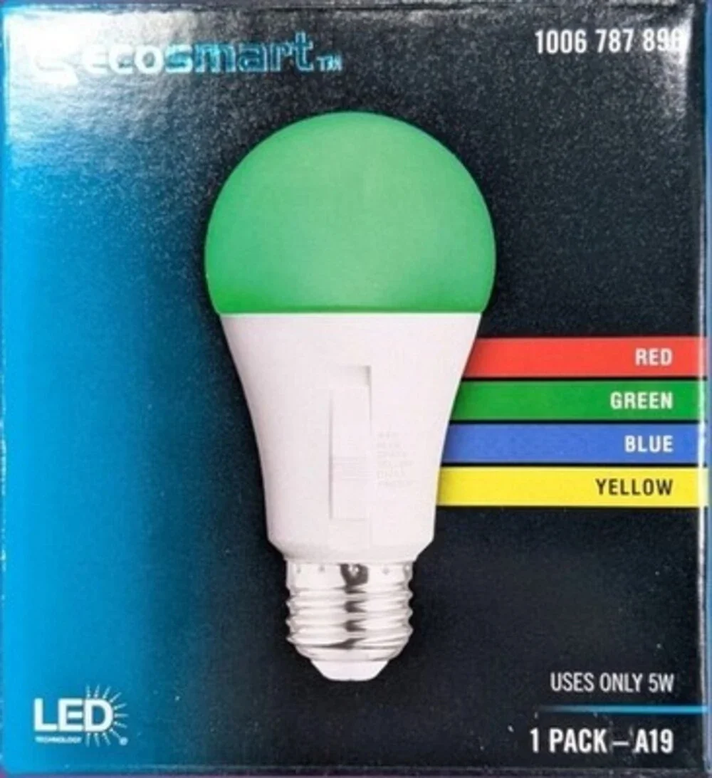 Ecosmart 5W A19 RGB LED Color-Changing Light Bulb 1006 787 896 2 PACK
